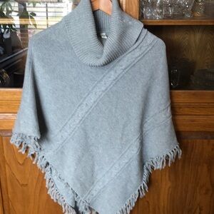 Knit shawl with turtleneck